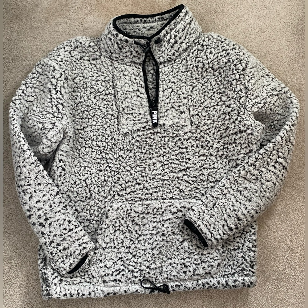VS PINK Sherpa Quarter Zip Sweatshirt